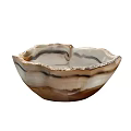 Modern Agate Pattern Tableware Set Featuring Bowl and Cup with Brown White Natural Texture 3d model
