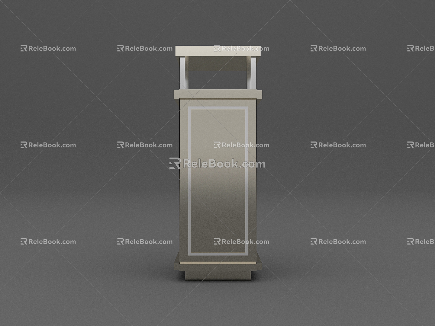 Modern Hall Trash Bin Shopping Mall Announcement Trash Bin Stainless Steel Trash Bin Office Trash Bin 3d model