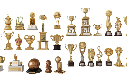 Modern Trophy Metal Trophy Combo 3d model