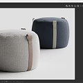 LEMA Notch Modern Low Stool Round Stool Sofa Stool 3d model