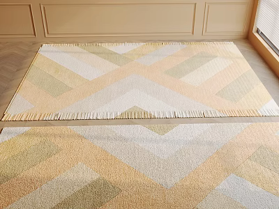 Square Area Rugs With Geometric Patterns In Warm Colors For Living Room 3d model