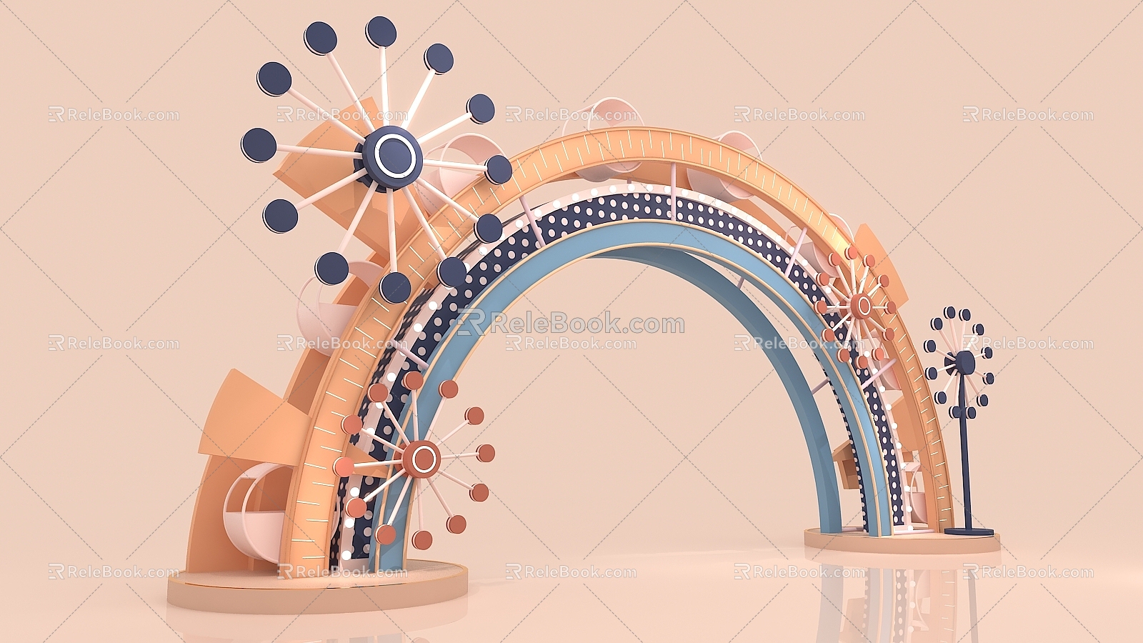 Modern Arch Opening Door Head 3d model