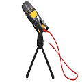 High Quality Headphone Speaker With Microphone Red Cable And Black Tripod Stand