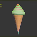 Delicious Vanilla Ice Cream Cone With Swirled White Cream And Red Cherry Top