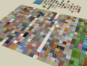 All kinds of modern floor tile pavement 3d model