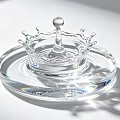 Crystal Crown Shaped Water Drop Decorative Ornament With Transparent Base And Light Reflection