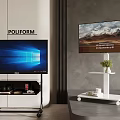 Modern Black and White TV Stands with Mobile Storage and Sleek Shelves for Living Room