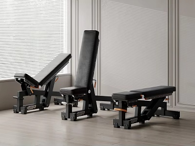 Black Adjustable Fitness Benches For Home Gym Workout Equipment Setup 3d model