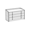 Beige Entryway Side Cabinet with Three Drawers Wooden Top Modern Storage Design