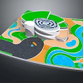3D Recreational Area Plan With Spiral Structure Waterways Lawns And Colored Functional Zones