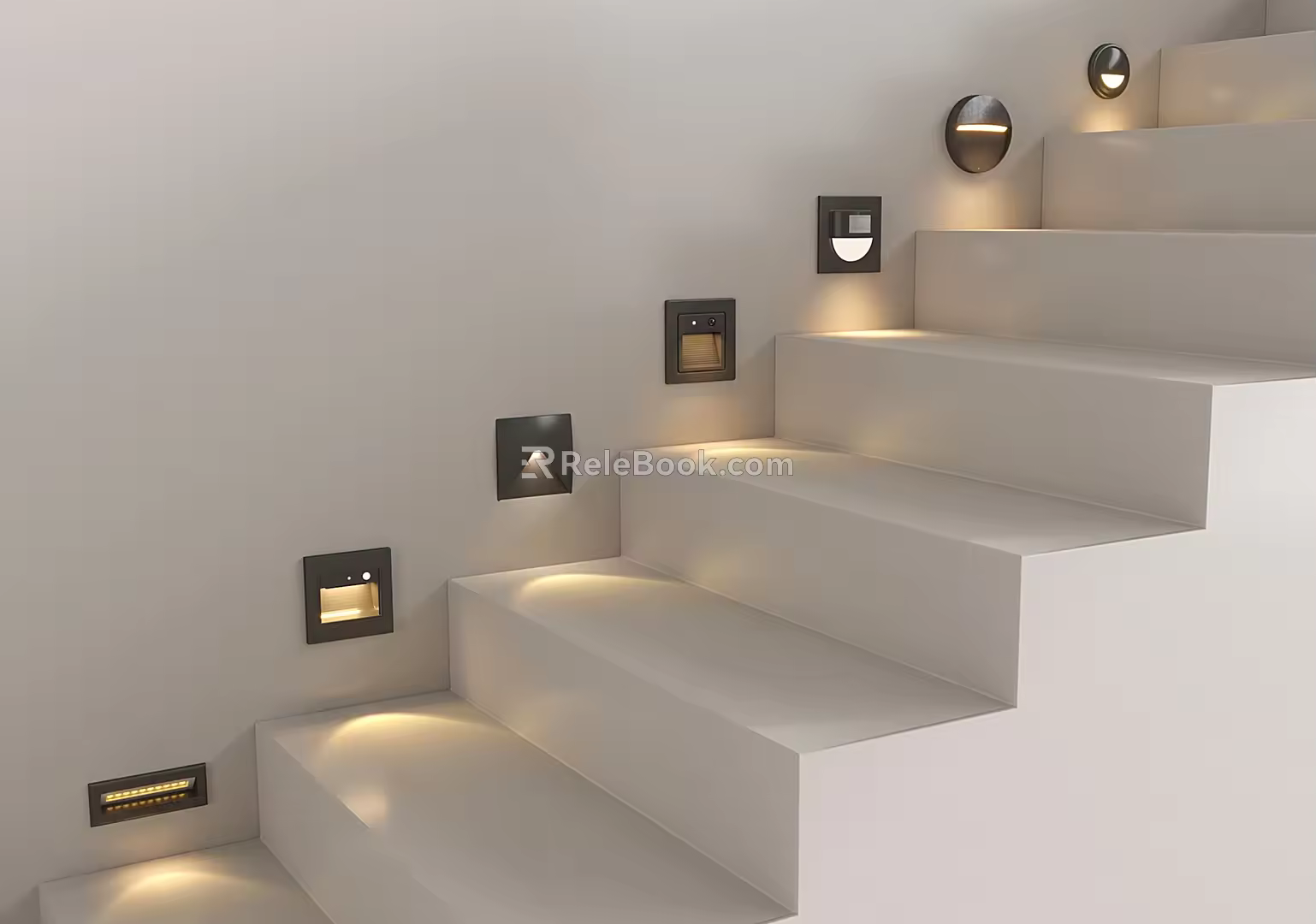 Modern wall lamp stair induction lamp corridor aisle induction lamp embedded wall 3d model