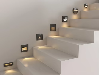 Modern wall lamp stair induction lamp corridor aisle induction lamp embedded wall 3d model