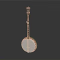 Classic Wooden Banjo With Metal Strings And Resonator For Musical Use