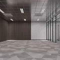 Modern Office Reception Interior Design With Front Desk Chairs Plants And Glass Partitions
