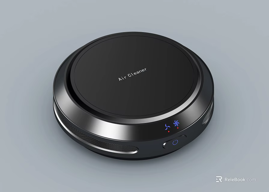 Air Universe Black Round Daily Electrical Appliance for Home Air Purification 3d model 