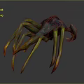 Fantasy Spider Like Creature With Long Colorful Legs Red Tipped Claws And Spiked Body Design