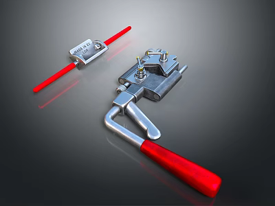 WAPO Modern Lighting Combination With Metal Fixture And Red Handle Components 3d model