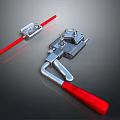 WAPO Modern Lighting Combination With Metal Fixture And Red Handle Components 3d model