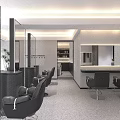 Modern Sleek Minimalist Hair Beauty Salon Interior With Comfortable Chairs And Professional Styling Stations