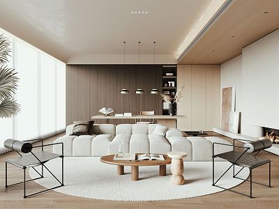 Japanese Living Room Log Minimalist Living Room model