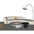 Modern sofa coffee table combination 3d model