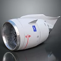 White Aircraft Jet Engine With Silver Components And Red Lines Design 3d model
