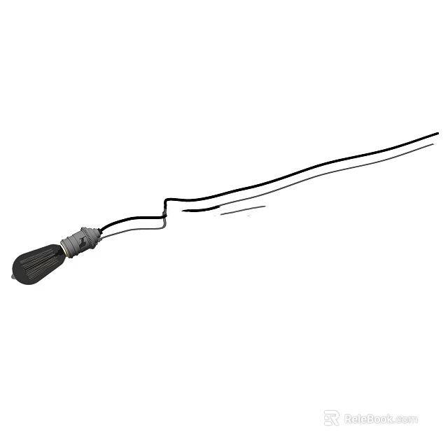 Modern Table Lamp with Black Shade and Flexible Wire Design for Desk Use 3d model 
