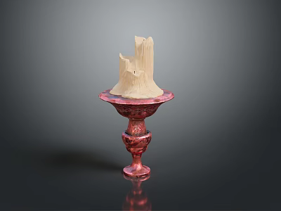 Artistic White Sculptural Design On Red Decorative Pedestal With Ornate Details 3d model