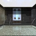 Modern SPA Sauna Interior With Starry Sky Ceiling Jacuzzi And Relaxing Lighting 3d model