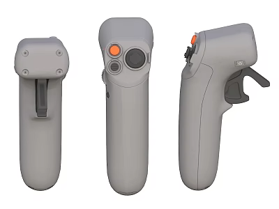 Gray Handheld Digital Controller Device With Buttons And Ergonomic Design 3d model