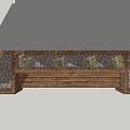 Wooden Flower Planters With Built In Bench And Green Herb Plants Outdoor