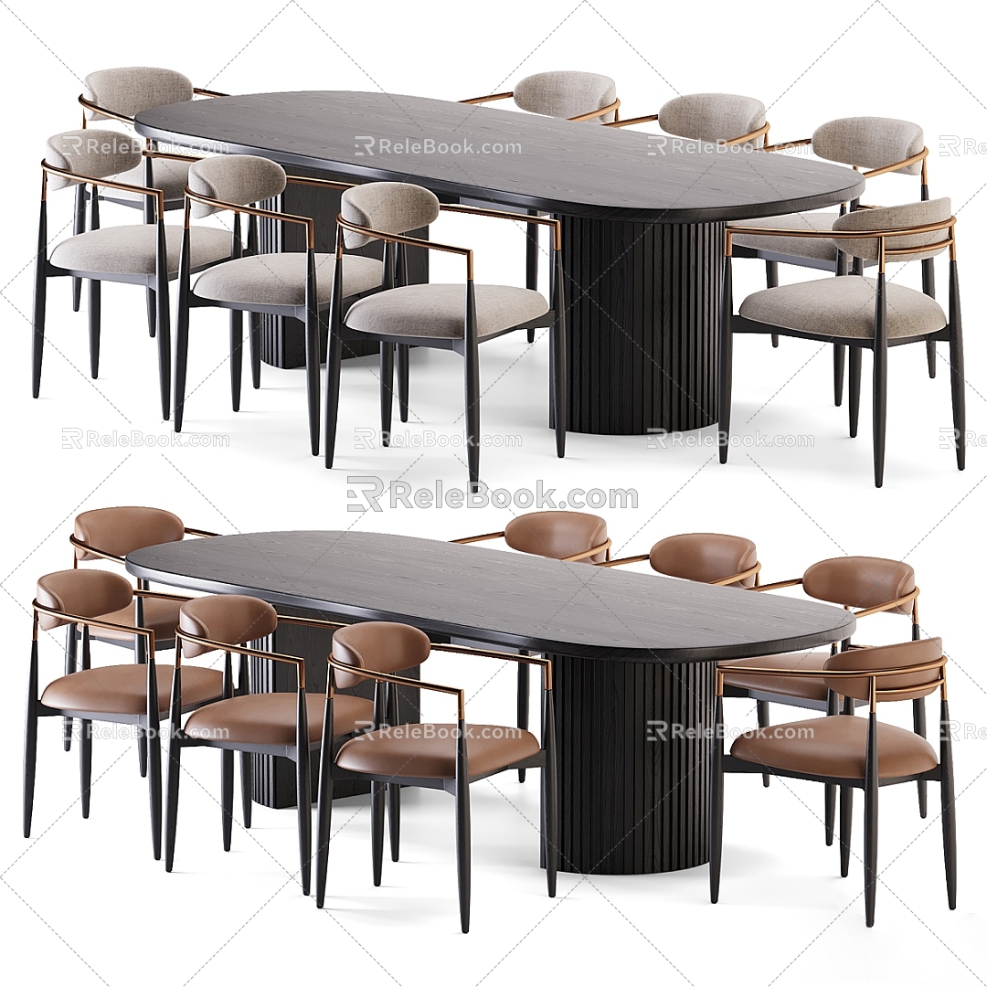 Modern Dining Table and Chair 3d model