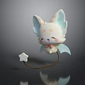 Adorable 3D Fantasy Creature With Big Ears Blue Wings And Star Accessory