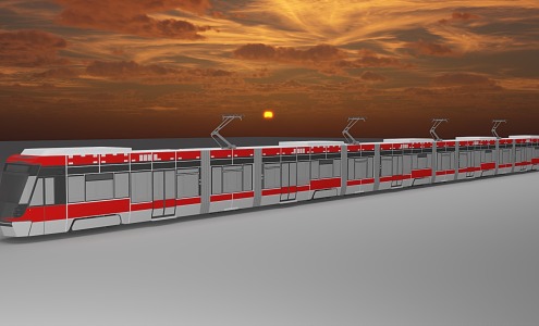 modern light rail car chongqing light railway high-speed rail 3d model