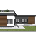 Modern Detached Villa Black And White Exterior Wooden Panels Large Windows Green Lawn Outdoor Seating