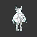 Blue Dragon 3D Character With Horns Wings And Yellow Eyes Mythical Creature