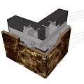 Modern node stone and stone connected 3d model