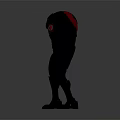 Black Mechanical Robot Character With Red Circular Emblem On Chest 3D Model Design