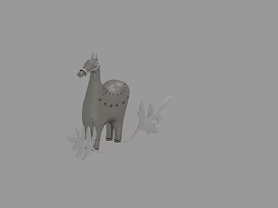 Stylish Decorative Ornament Set with Llama Figure and Leaf Accents for Home 3d model