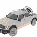Ford Black and Yellow Metro Patrol Pickup Truck With Oversized Spare Tire and Black Wheels