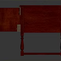 Elegant Red Wooden Desks With Drawers Cabinet And Golden Handles Classic Design