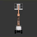 Orange Telescopic Boom Lift With Work Basket And Mobile Wheels For Aerial Work Operations