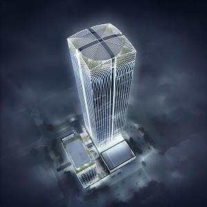 Super high-rise hotel office 3d model