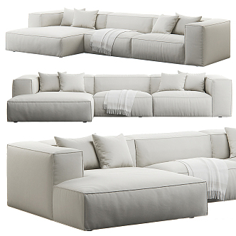 Modern Corner Sofa Fabric Leather Corner Multiplayer Sofa Combination 3d model