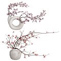 Modern jewelry ornaments combination flower interior decoration 3d model