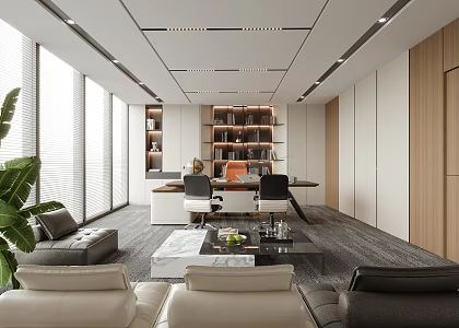 modern general manager office chairman office boss office 3d model