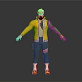3D Character With Teal Hair Goggles Yellow Jacket And Reflective Shoes