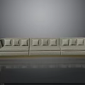 Sleek Modern Light Gray Sofa With Multiple Cushions And Golden Legs