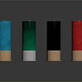 Colorful Shotgun Shells With Metallic Base And Glossy Finish On Black Background