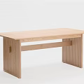 Modern Minimalist Light Wood Dining Table With Fluted Legs And Rectangular Top 3d model